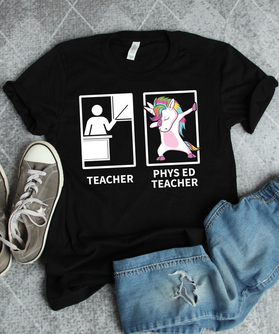 Physical Education Teacher Unicorn Dabbing Funny Tshirt Gift Physical Education Teacher Unicorn Dabbing Funny Tshirt Gift