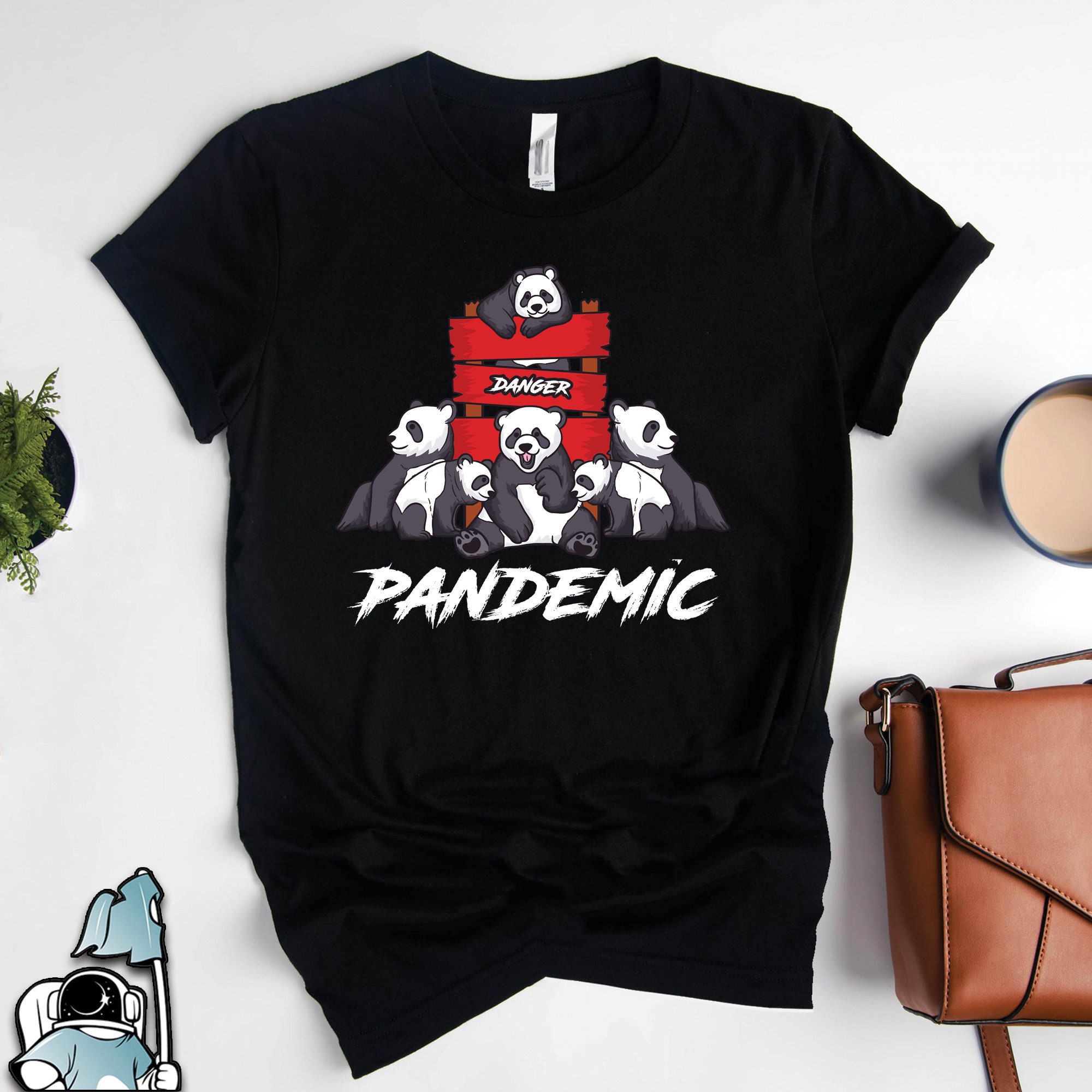 Panda Bear Wizard Cartoon T-shirt Design Vector Download
