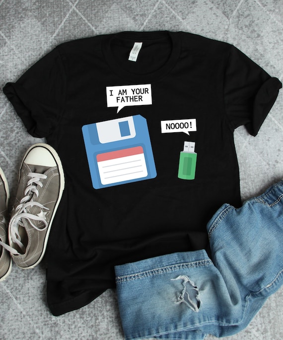 Floppy Disk and USB Shirt, Computer Shirts, Engineer Gifts, Funny Tech and Computer Science Shirts, Engineering or Coding Father Gift TShirt