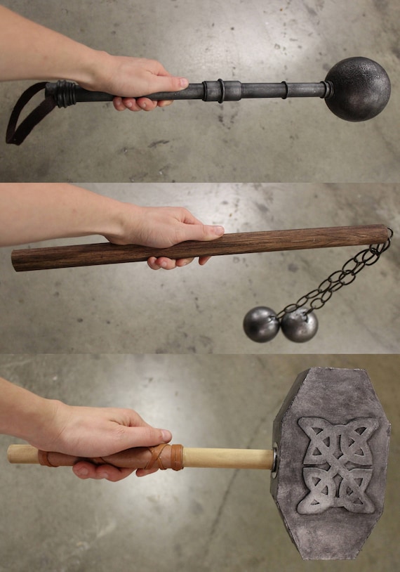 Prop Weapons War Hammer Mace and Flail mace and chain Etsy