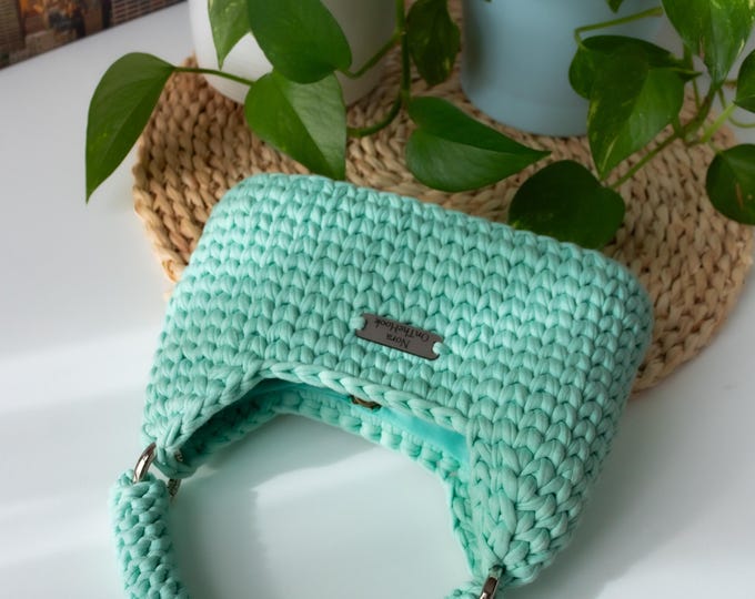 Featured listing image: Shannon Shoulder Crochet Bag – Handmade Cotton Handbag – Minimal Everyday Bag – Gift for Her