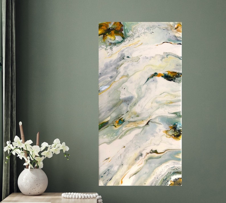 Original Modern Wall Art/unique Resin Art on Canvas/trendy Modern Wall