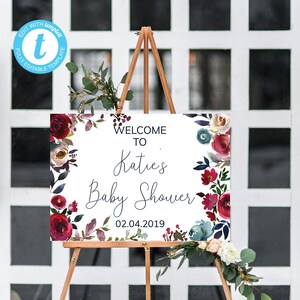 Baby-Dusche-Willkommens-Schild, Willkommen bei Baby-Dusche-Zeichen, Pastell-Baby-Dusche-Zeichen, Mädchen-Baby-Dusche-Zeichen, druckbares Willkommensschild, Dekorationen