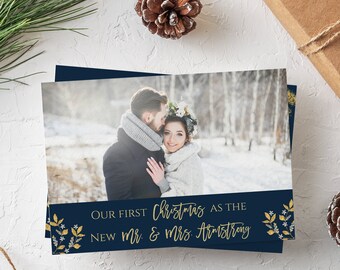 First christmas as mr and mrs, Newlywed Photo Christmas custom Holiday Card photo christmas card newlywed holiday cards holiday photo cards,