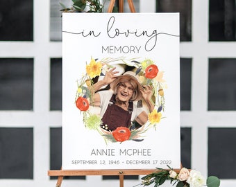 Memorial Sign, Celebration of Life Welcome Poster (Digital Download)