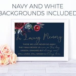 in loving memory sign, In Loving Memory print, Memory Sign, Memorial Table Sign, Wedding Signs, Forever in Our Hearts, wedding memorial poem