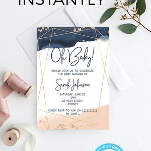 neutral baby shower invitation baby shower invitation rose gold baby shower invites gender neutral baby shower invitation unisex baby shower