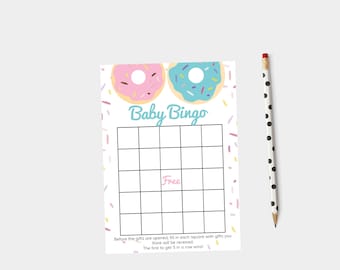 Donut Baby Shower Bingo Game, Gender Neutral (Digital Download)