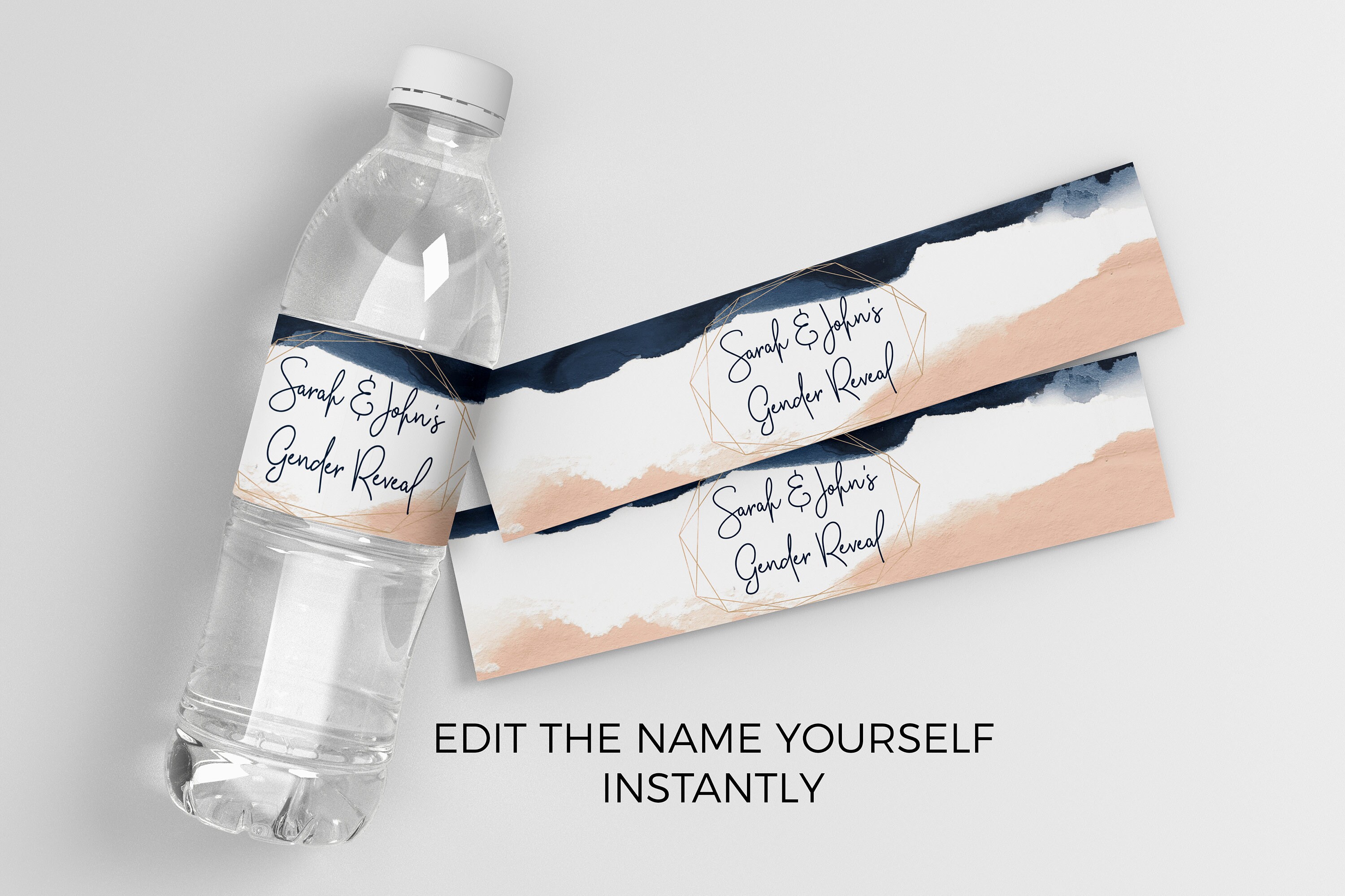 Gender reveal water labels gender reveal bottle wrappers Etsy