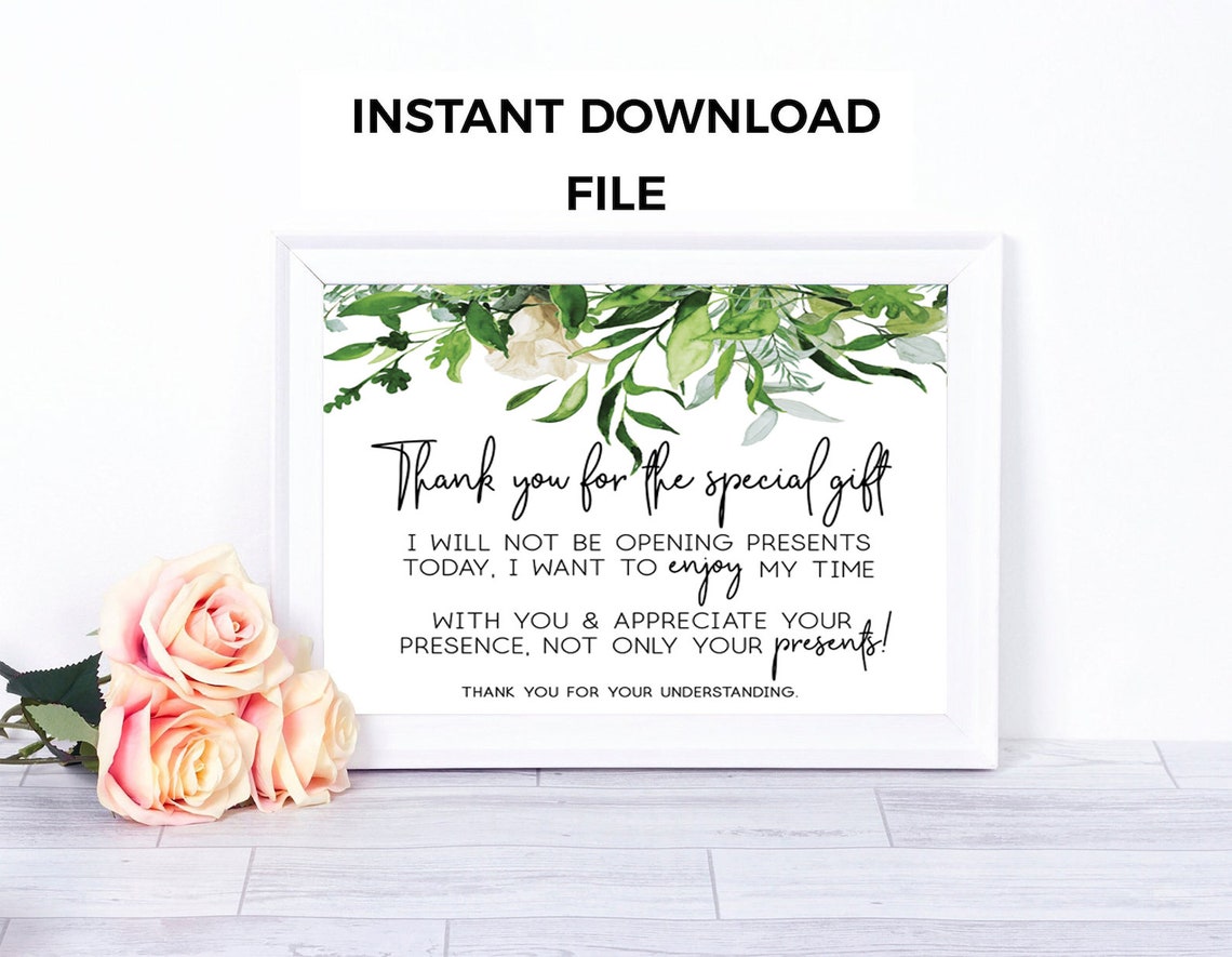 Won't Be Opening Gifts Sign Not Opening Gifts Sign Etsy