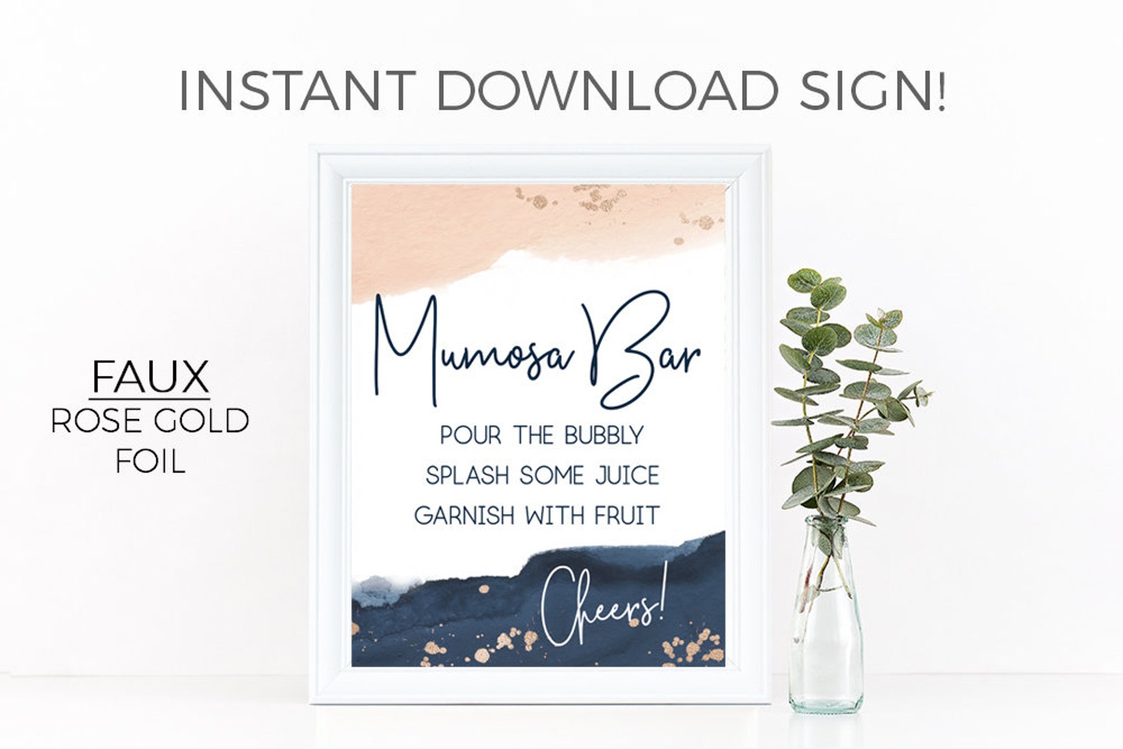 Momosa Bar Sign Printable Momosa Sign Baby Shower Bar Sign | Etsy