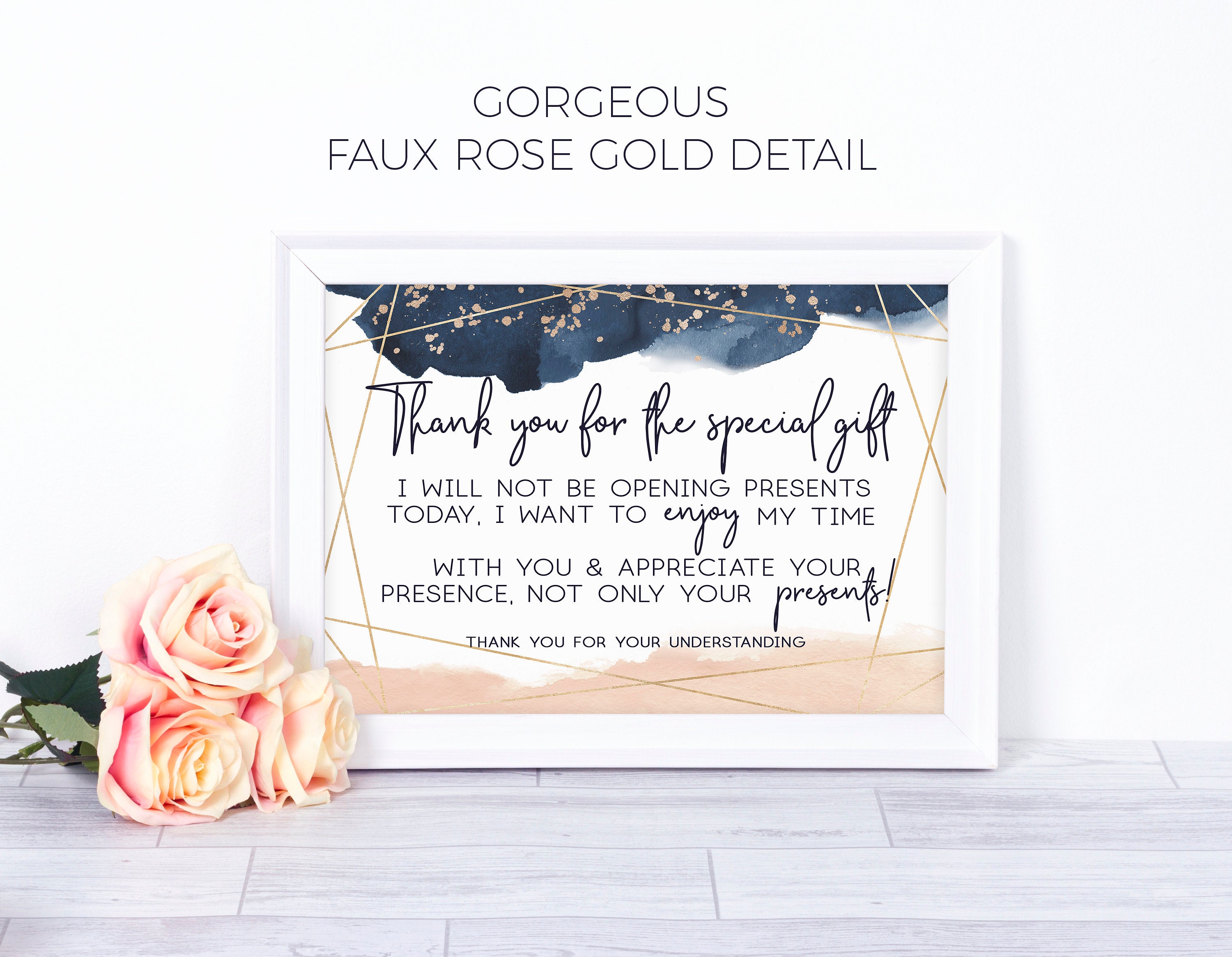 Gifts not necessary store wording baby shower