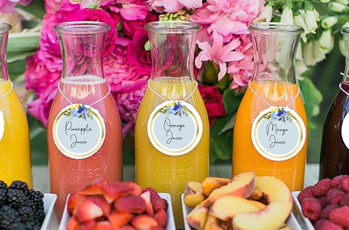 Gold Mimosa Bar Tags Juice Bar Tags Mimosa Bar Juice Tags Etsy