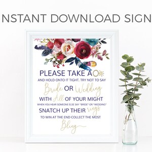 Boho Bridal shower games, Don&#39;t Say Bride, don&#39;t say Wedding game, bright Floral Bridal Shower Game,  Please Take A Ring, bridal rings game,
