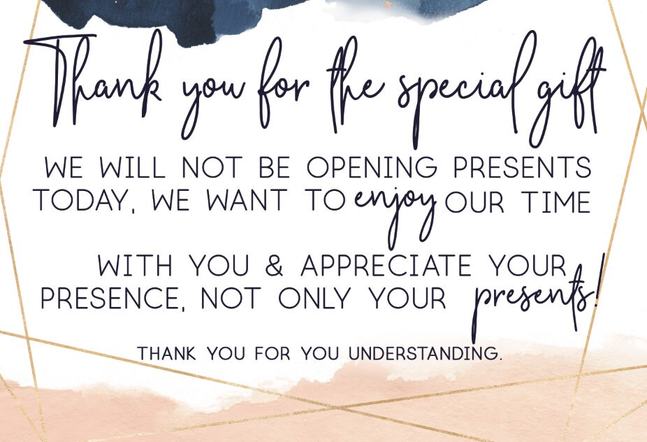 Won't be opening gifts sign not opening gifts sign Etsy