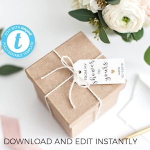 from my shower to yours tags download, shower favor tags, a gift from my shower to yours