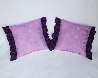 Throw Pillow Sets, ruffled purple couch pillows