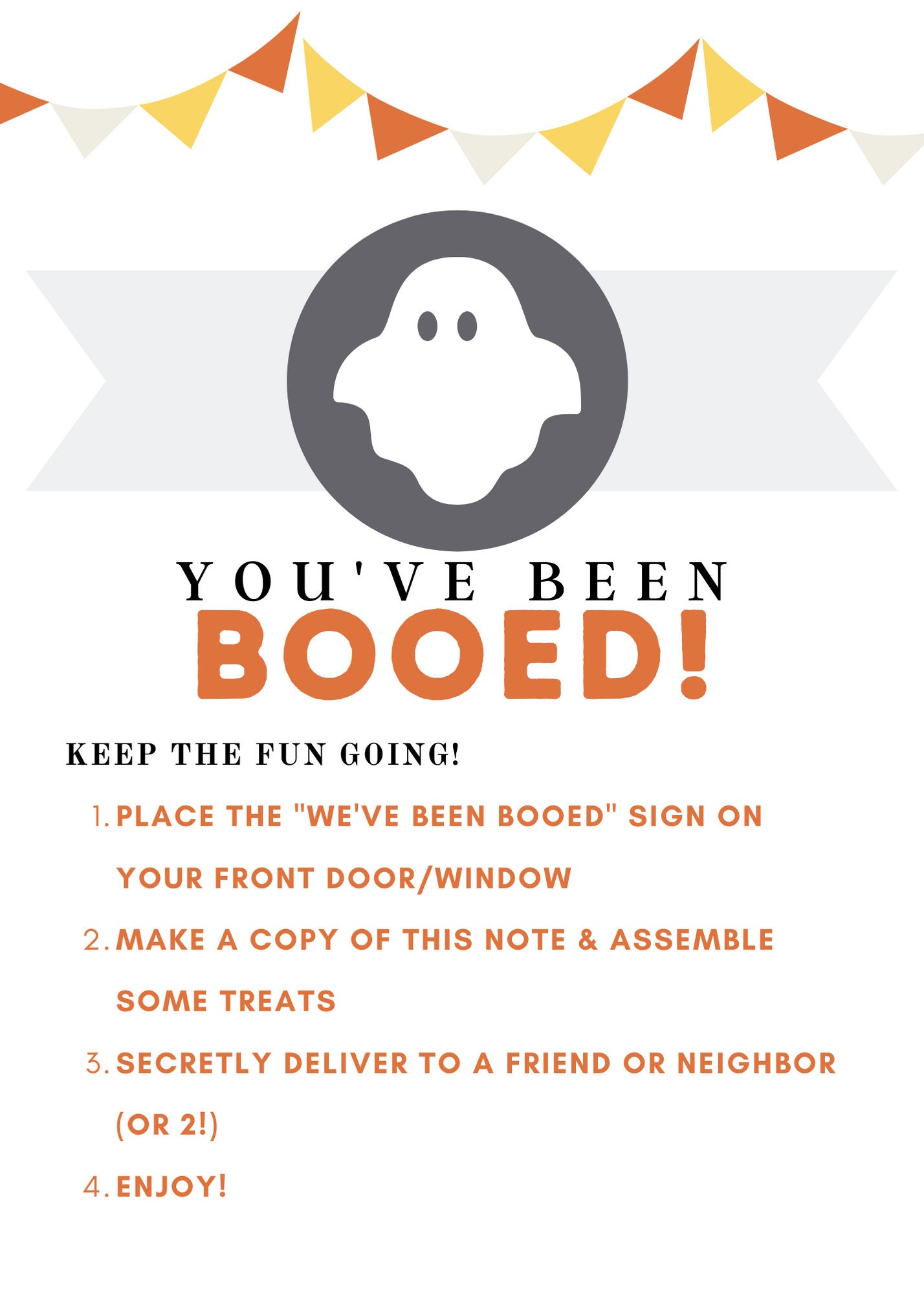 You've Been Booed We've Been Booed PRINTABLE PDF Etsy Canada