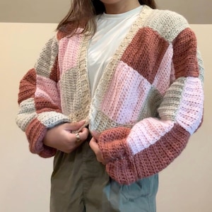 Crochet Patchwork Cropped Cardigan