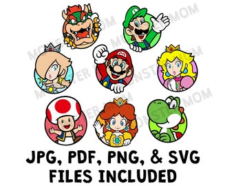 Super Mario LAYERED SVG | Mario Icon SVG Bundle | Mario Cut File | Mario Characters Clipart