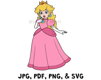 Download Princess Peach SVG Layer Mario brothers Mario kart | Etsy