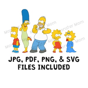 Simpsons LAYERED SVG | Homer SvG | Marge SvG | Bart SvG | Lisa SvG | Maggie SvG | Simpsons Clipart | Simpsons Cut File