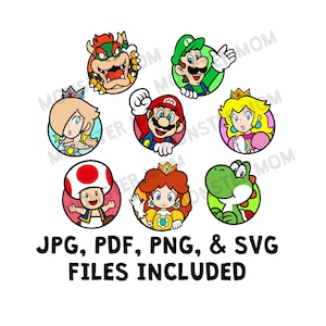 Super Mario LAYERED SVG | Mario Icon SVG Bundle | Mario Cut File | Mario Characters Clipart
