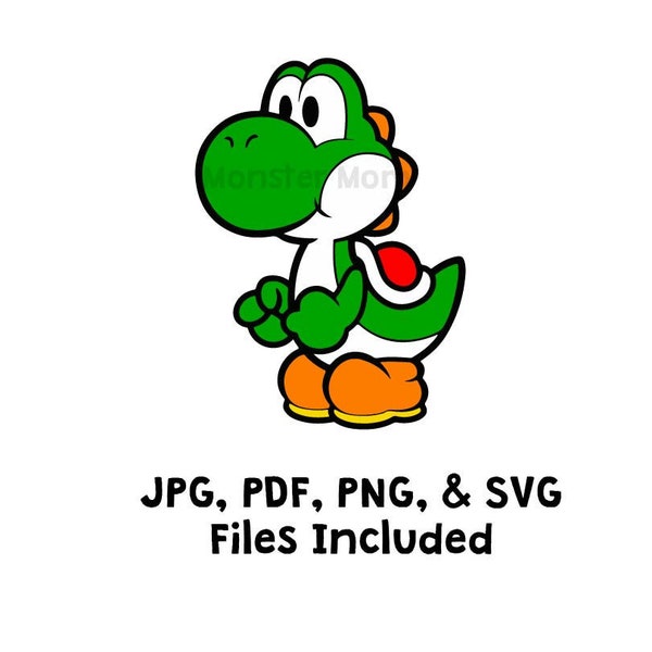 Yoshi Layered SVG | Yoshi Clipart | Yoshi png | Yoshi pdf | Yoshi jpg | Mario SVG