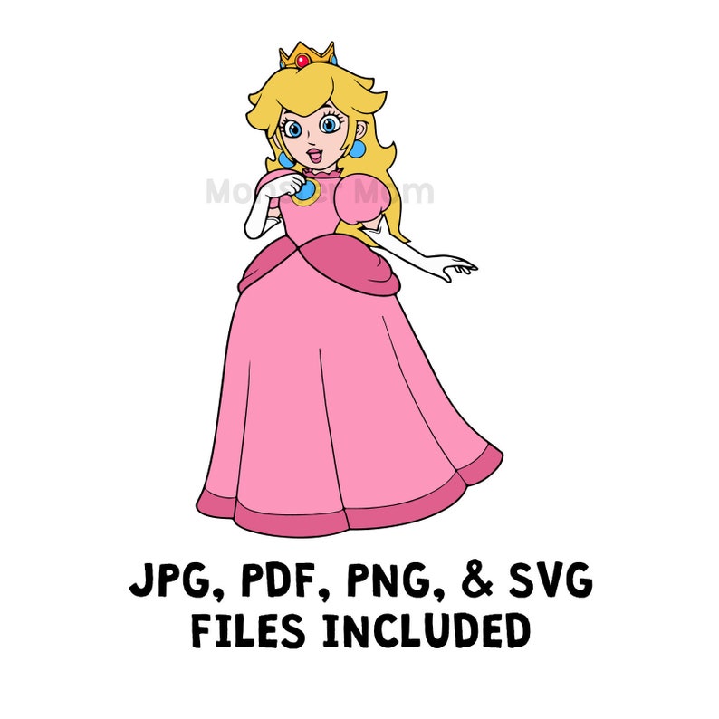 Download Mario Peach LAYERED SVG Peach SVG Peach PnG Peach Cut | Etsy