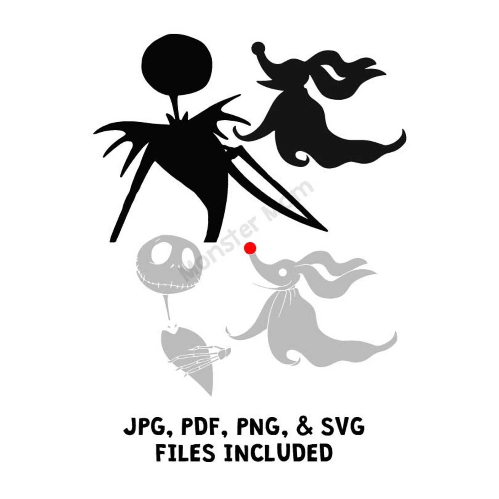 Jack Skellington Zero Layered SVG Nightmare Before Christmas Etsy