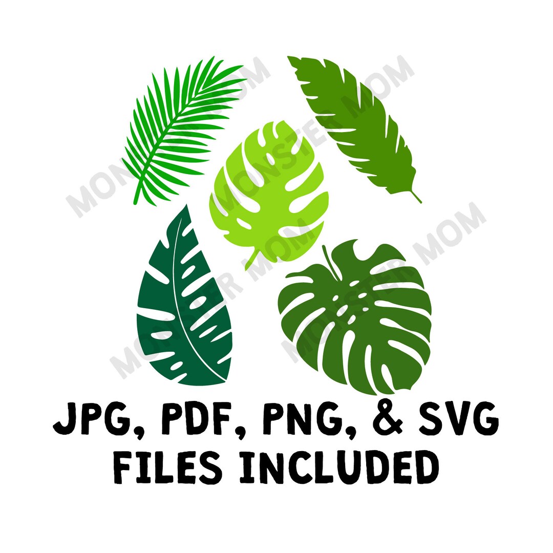 Tropical Leaf SVG Bundle Tropical Leaf SVG Tropical Clip Art Tropical