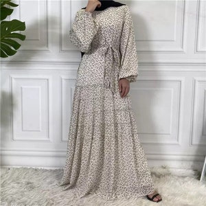 Women dresses Flower print | Hijab Muslim women | Veiling Clothing with under lining dress