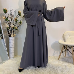Womens Long Sleeve Hoodies Dress Middle Easte Muslim Colorblock Casual Maxi Dress MITIY 