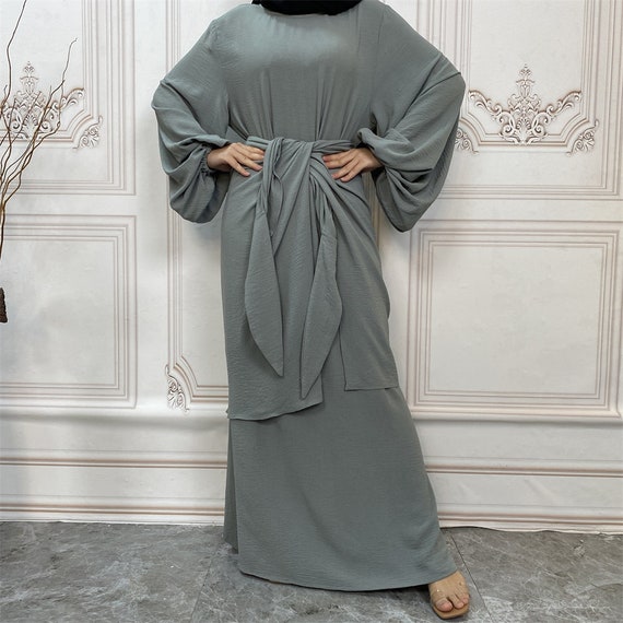 Eid Dress Plain Wrapped and Layered 2 Pieces Dress - Etsy Canada