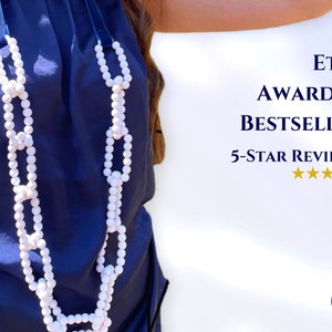 Etsy Awarded Matte White Necklace -5 star reviews) - Expertly Handcrafted; Interlocking Bead Necklace. Etsy awarded “Star Seller”