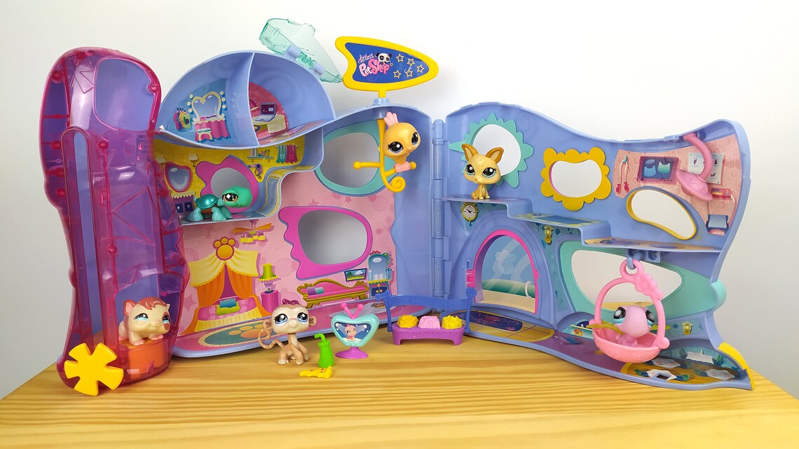 lps-pet-hotel-playset-glitter-monkey-extra-pets-etsy