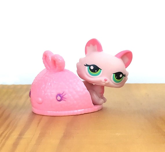 LPS Pink Kitten 1345 / Crouching Cat 