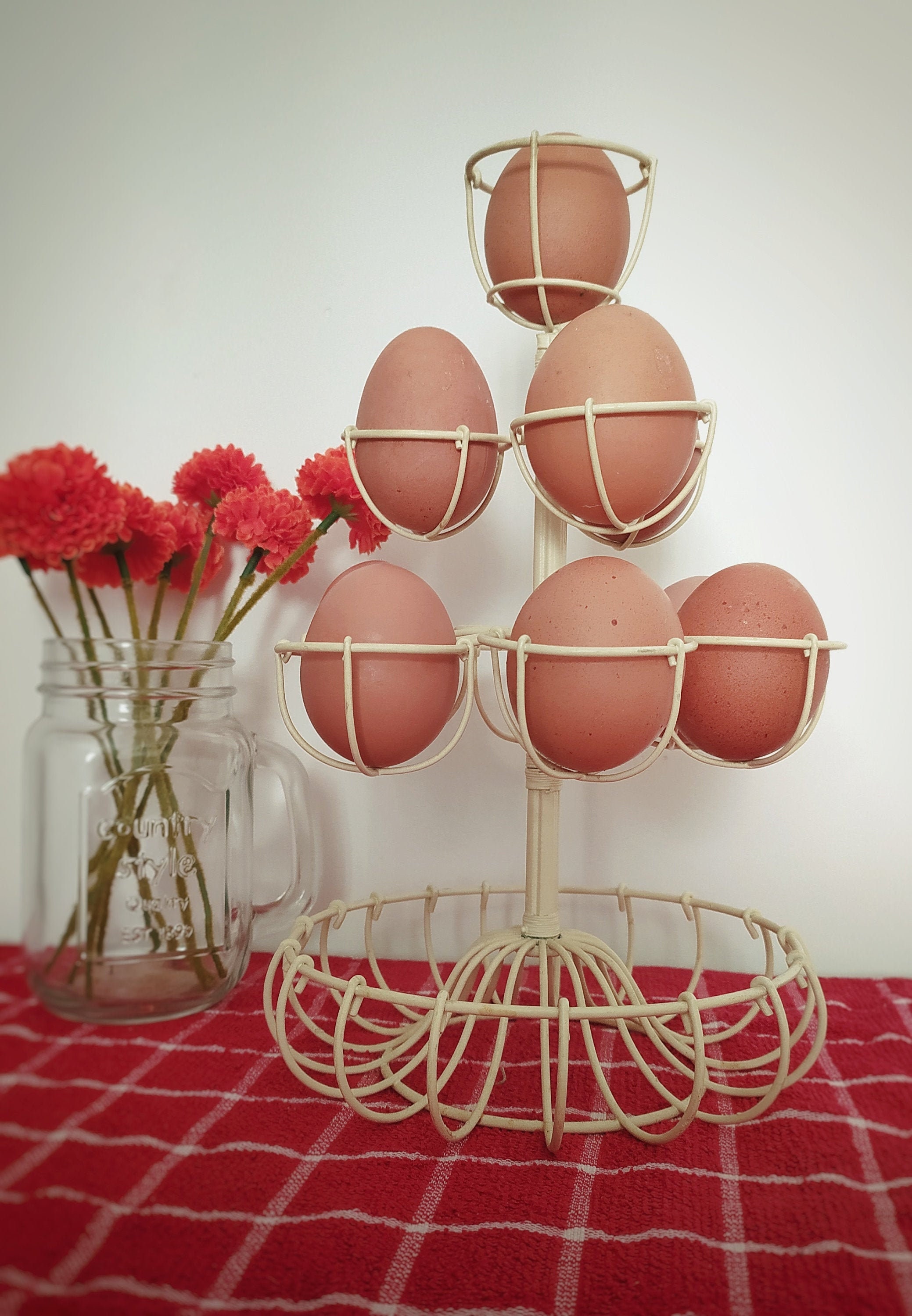 Antique egg holder / Chicken eggs or Easter eggs / Kitchen Etsy