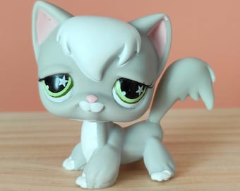 LPS Longhair Cat #954 with star eyes/ Authentic vintage Hasbro Littlest Pet Shop