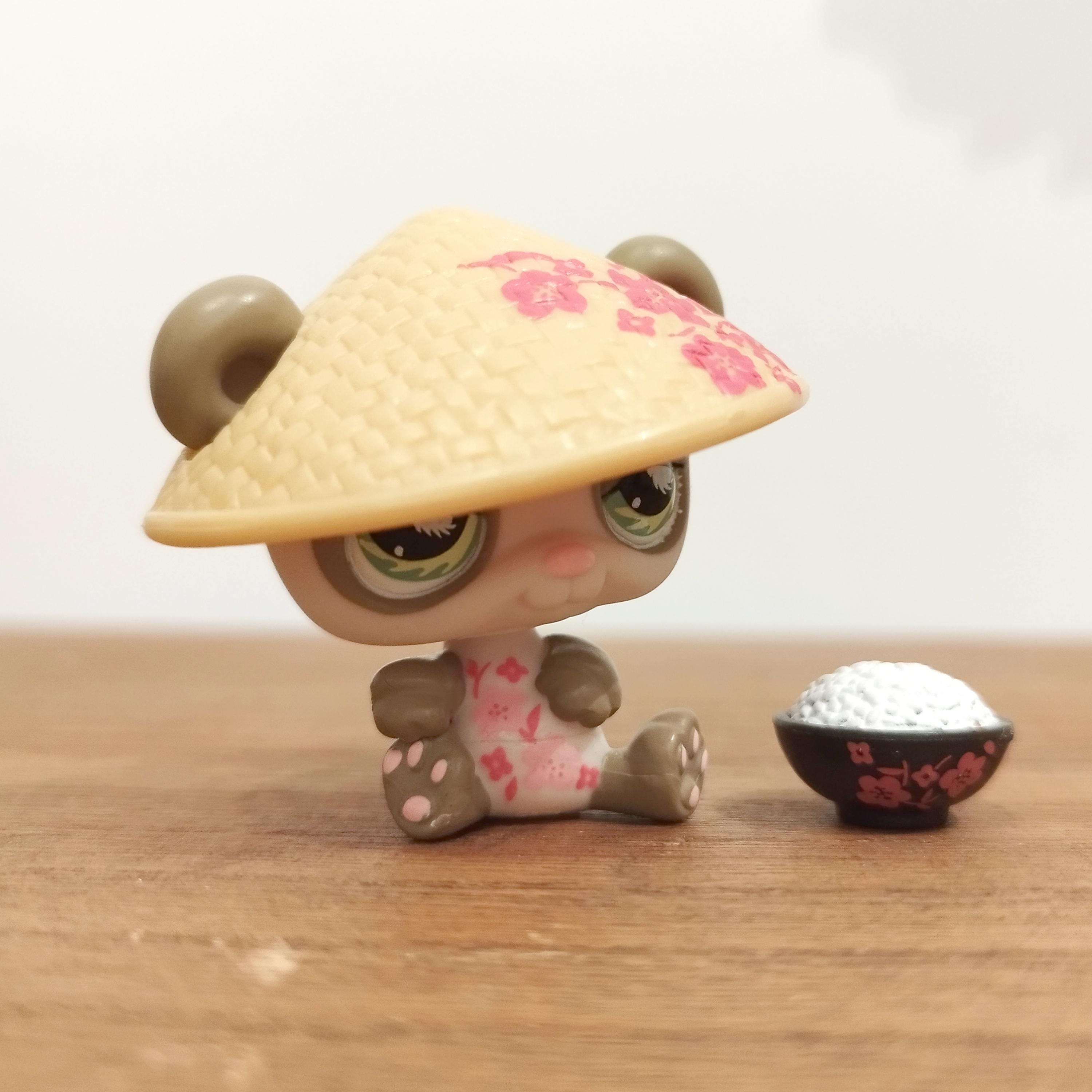 LPS Panda Bear #904 With Cherry Blossoms and Hat / Authentic