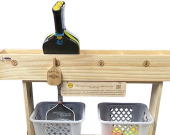 Next Up Indoor Pickleball Paddle Rack with sliding customized hardwood paddle