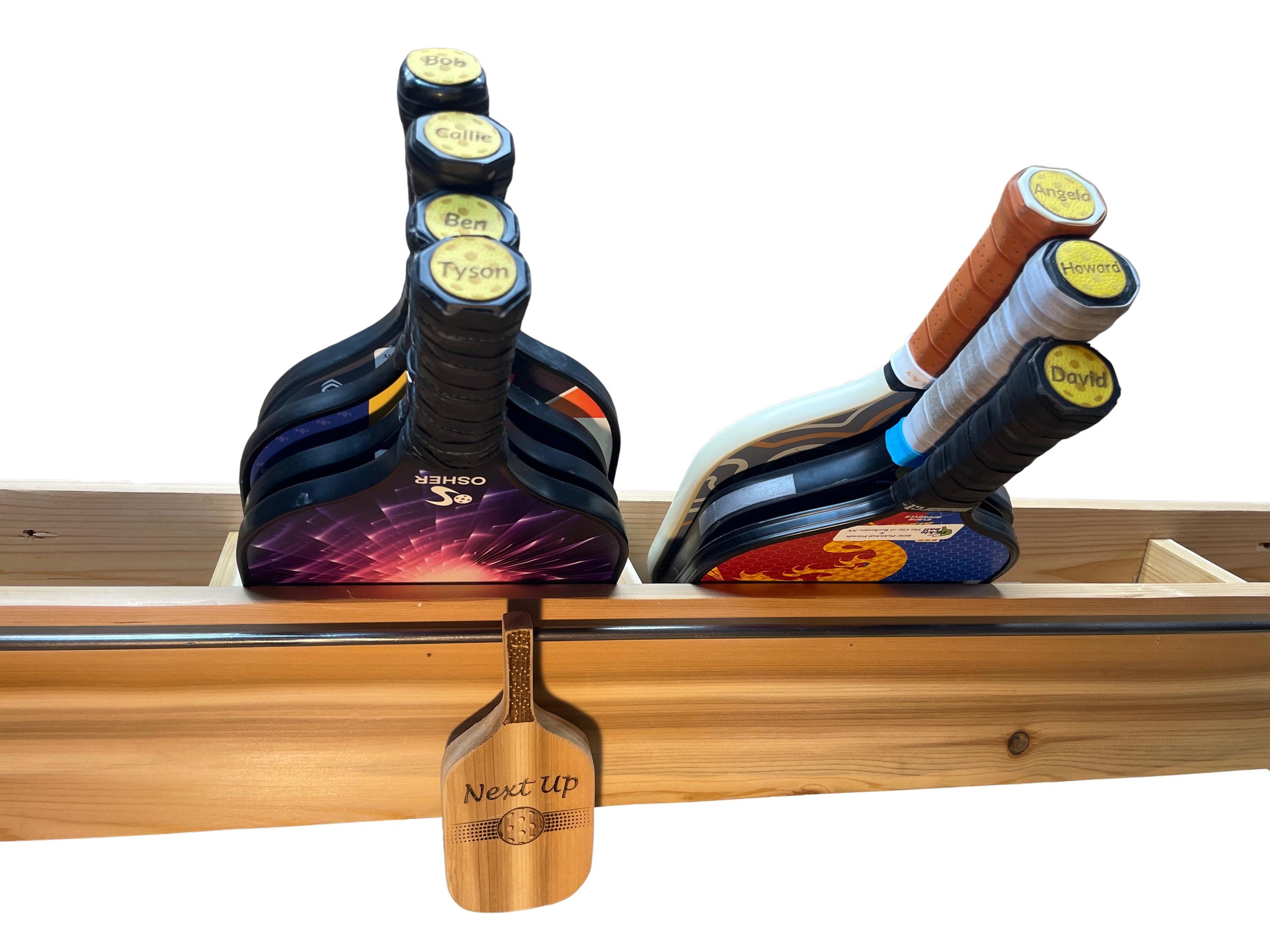 Piackleball Paddle Rack Next up Cedar Pickleball Paddle Holder Rack With Sliding Paddle - Etsy