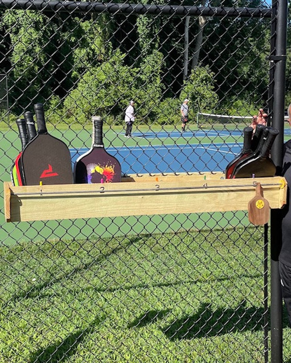 Next up Pickleball Paddle Holder Rack Cedar Etsy