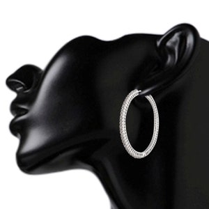 Sparkling CZ diamonds hoop fashion earrings mother daughter sister girlfriend marriage wedding anniversary prom graduation gift