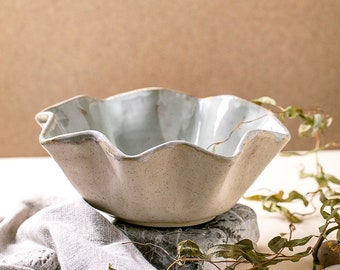 Handmade Rustic Ceramic baking dish bowl plate Home decor textured gray glaze