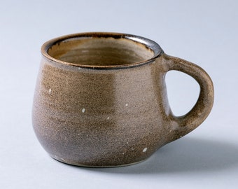 Handmade Rustic Vintage Ceramic cup mug for coffee tea milk Home decor textured brown glaze