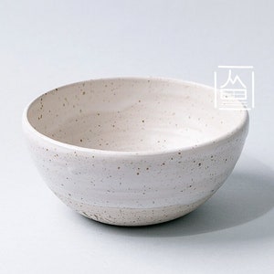 Handmade Rustic Ceramic bowl plate speckled clay Home decor polka dot textured matt white glaze