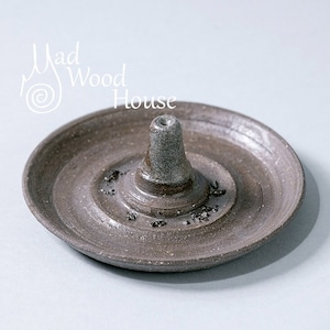 Handmade Rustic Vintage Ceramic Stick incense holder Stick and Cone Incense Tray Burner Home decor textured gray glaze