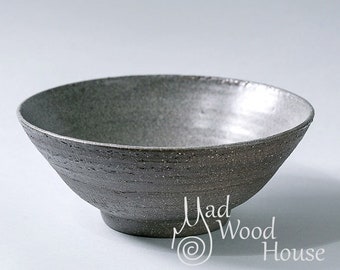 Handmade Rustic Ceramic bowl plate Home decor textured gray glaze