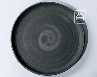 Handmade Rustic Vintage Ceramic plate bowl Home decor textured matte black glaze